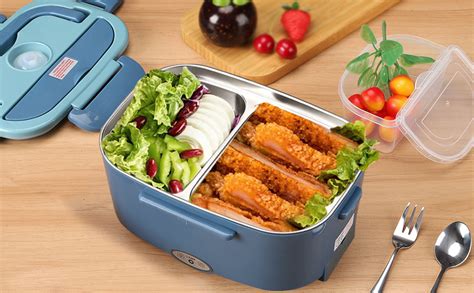 kabbas electric lunch box|Electric Lunch Box Food Heater with 2 Compartments .